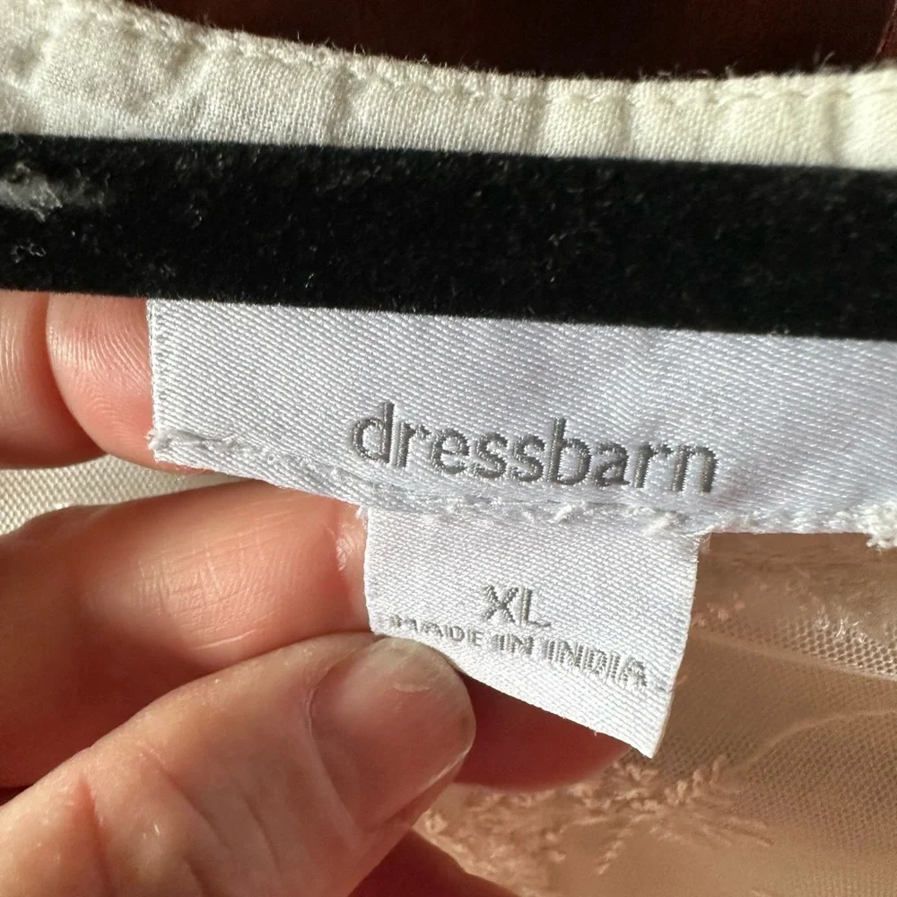 Dress Barn  cream xl  boho cotton‎ blouse with lace bodice. Victorian vibe. EUC - Picture 10 of 10